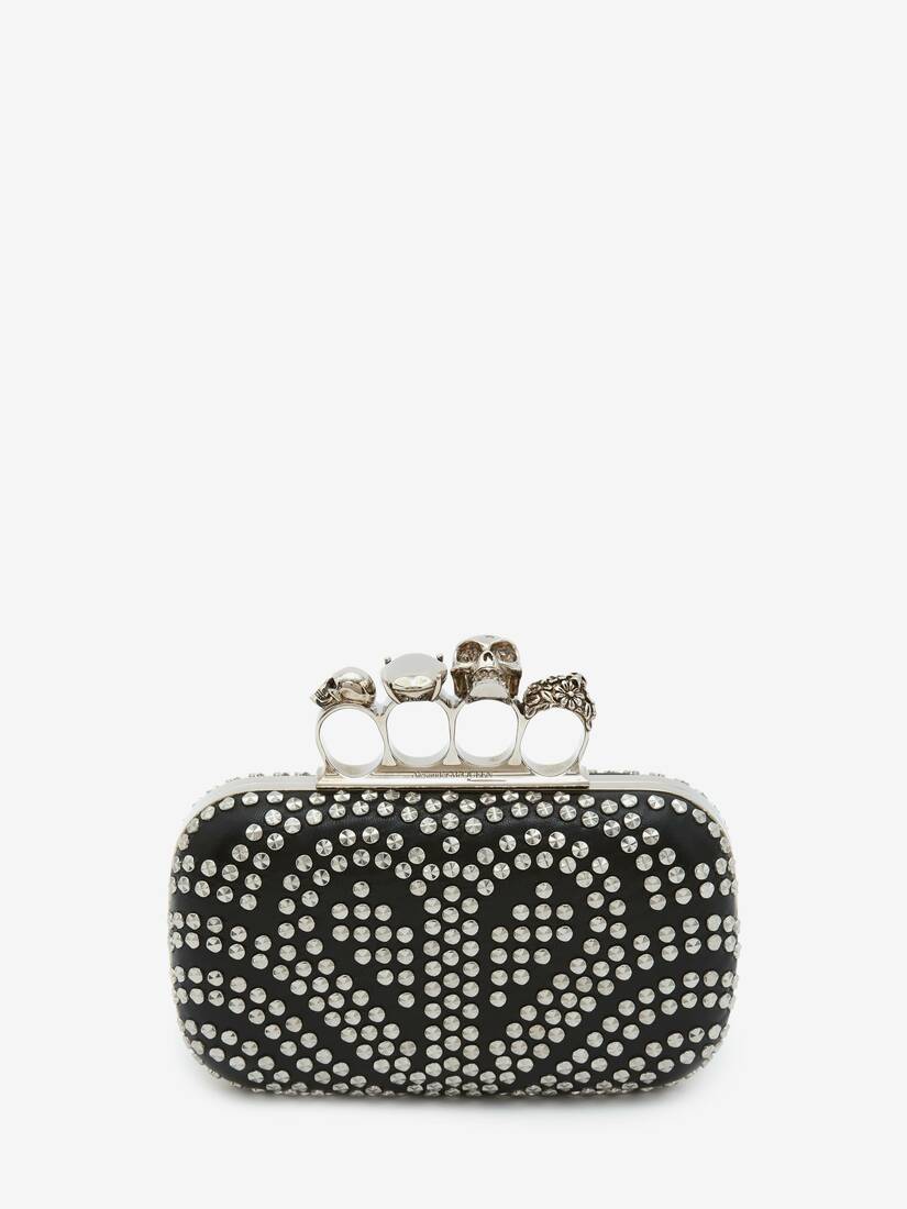 Bolsos De Mano Alexander McQueen Skull Four-Ring Mujer - Negros - Mexico 703-RBLKGT